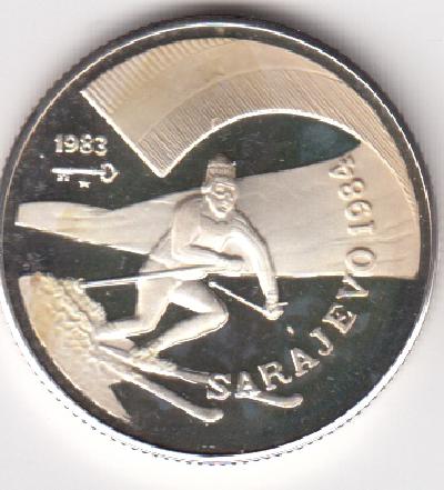 Beschrijving: 5 Peso W-OLYMPIC 84  SKI